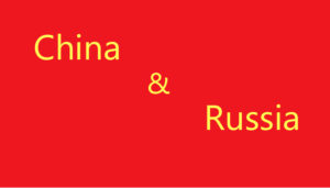 Red rectangle with the words China and Russia