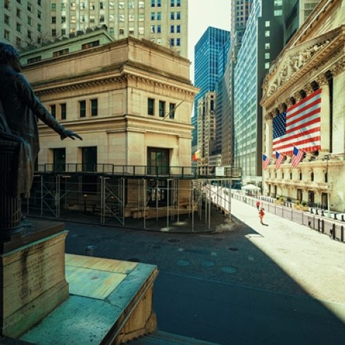 Wall Street is empty due to COVID